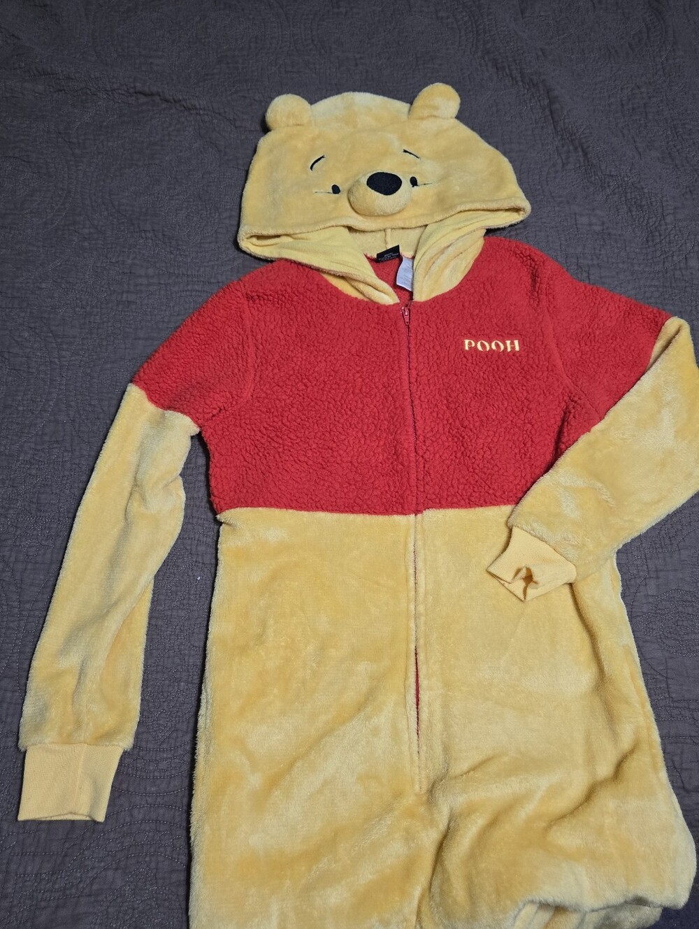 Disney Winnie The Pooh Adult Long Sleeve Footie One Piece Costume Pajamas XS 0-2